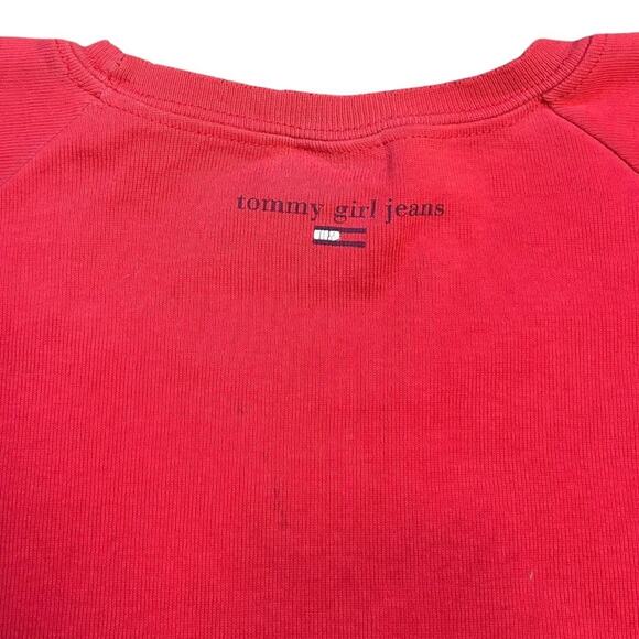 Tommy Girl Jeans Y2K Glitter Red Baby Tee Top - Picture 4 of 6